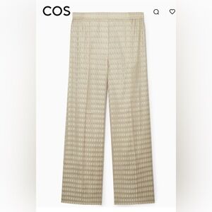 COS Cream Patterned Wide Leg Pants